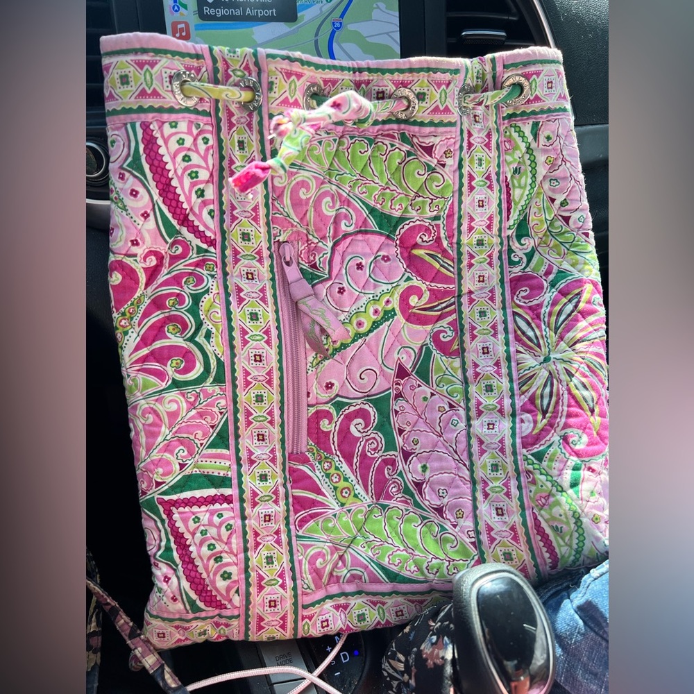 Vera bradley pinwheel drawstring bag